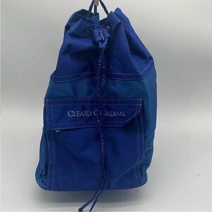 Vintage Clearly Canadian Blue Nylon Bucket Backpack Promo